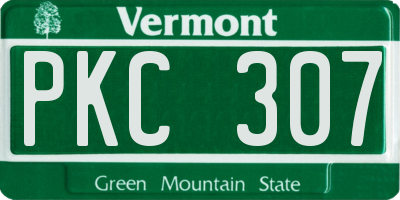 VT license plate PKC307