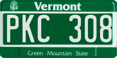 VT license plate PKC308
