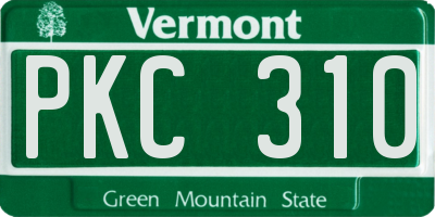 VT license plate PKC310