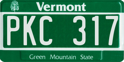VT license plate PKC317