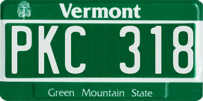 VT license plate PKC318