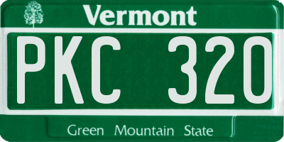 VT license plate PKC320