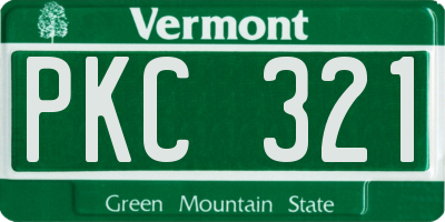 VT license plate PKC321