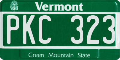 VT license plate PKC323