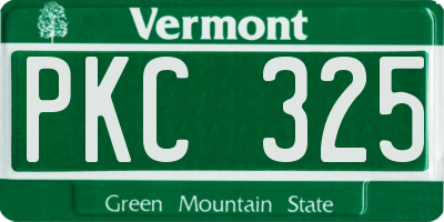 VT license plate PKC325