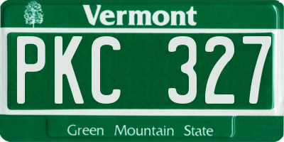 VT license plate PKC327