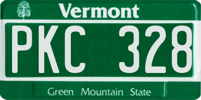 VT license plate PKC328