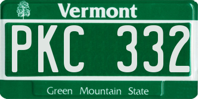 VT license plate PKC332