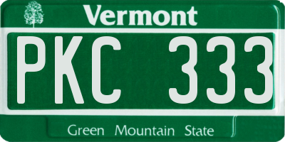 VT license plate PKC333