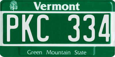 VT license plate PKC334