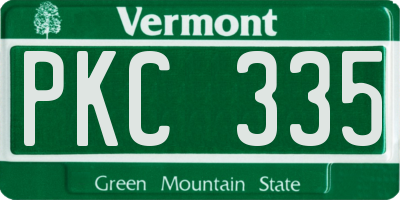 VT license plate PKC335