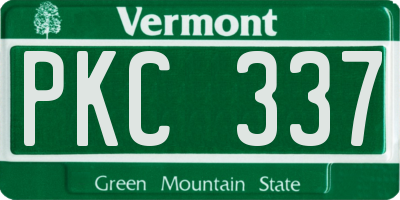 VT license plate PKC337