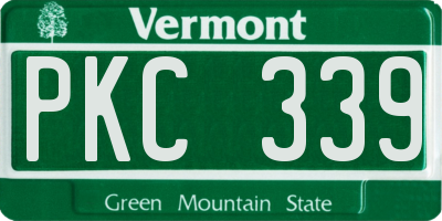 VT license plate PKC339