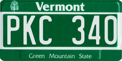 VT license plate PKC340