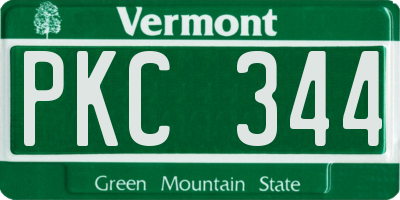 VT license plate PKC344