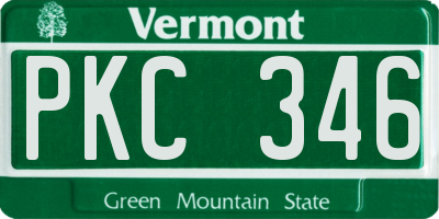 VT license plate PKC346