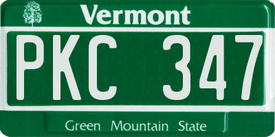 VT license plate PKC347