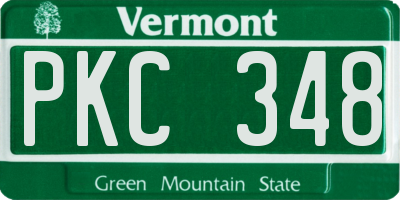 VT license plate PKC348