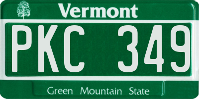 VT license plate PKC349