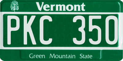 VT license plate PKC350