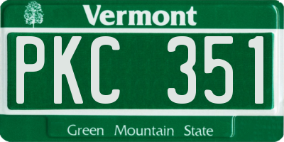 VT license plate PKC351