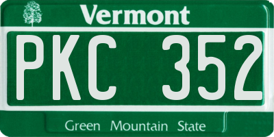 VT license plate PKC352