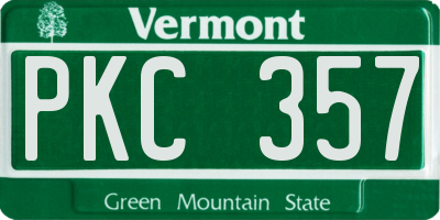 VT license plate PKC357
