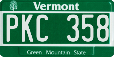 VT license plate PKC358