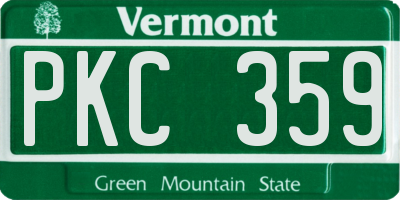 VT license plate PKC359
