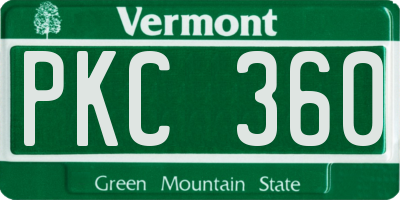 VT license plate PKC360