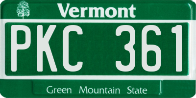 VT license plate PKC361