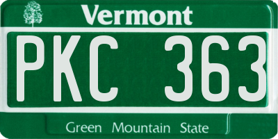 VT license plate PKC363