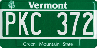 VT license plate PKC372