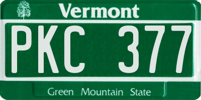 VT license plate PKC377