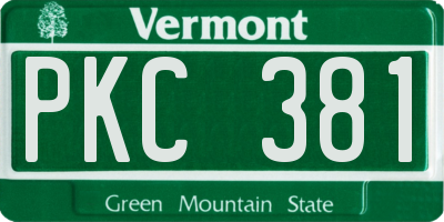 VT license plate PKC381
