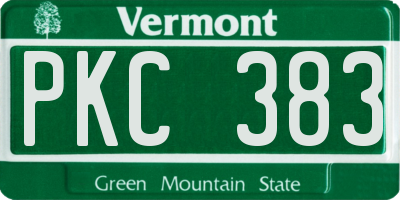 VT license plate PKC383