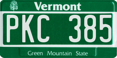 VT license plate PKC385