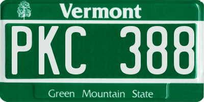 VT license plate PKC388