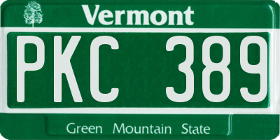 VT license plate PKC389