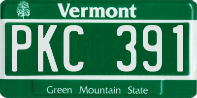 VT license plate PKC391