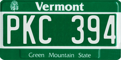 VT license plate PKC394