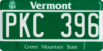 VT license plate PKC396
