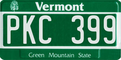 VT license plate PKC399
