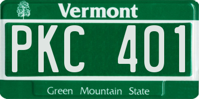 VT license plate PKC401