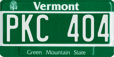 VT license plate PKC404