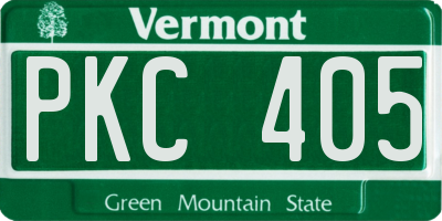 VT license plate PKC405