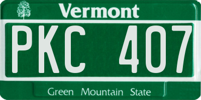 VT license plate PKC407
