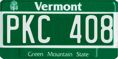 VT license plate PKC408