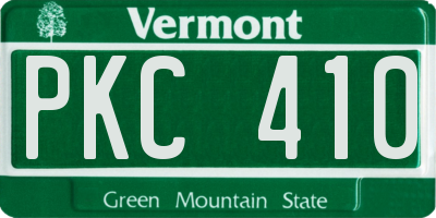 VT license plate PKC410