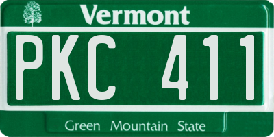 VT license plate PKC411